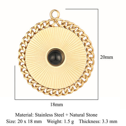 Accessories African jade stainless steel pendant