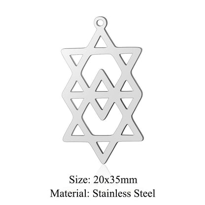 5 pcs/pack geometric shaped cosmic water drop titanium steel pendant