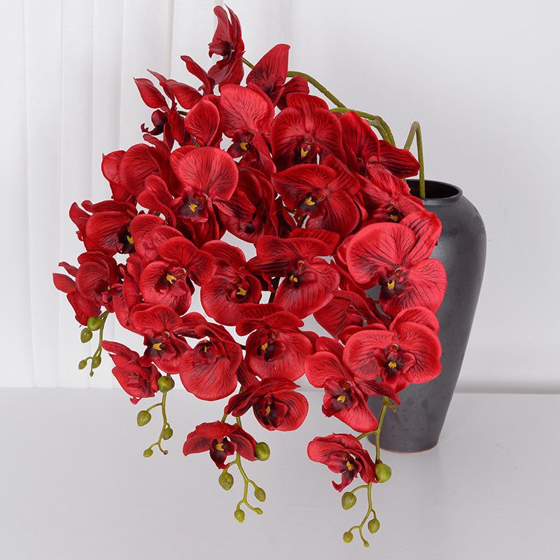 Orquídea Phalaenopsis de 9 cabeças com flor artificial única 