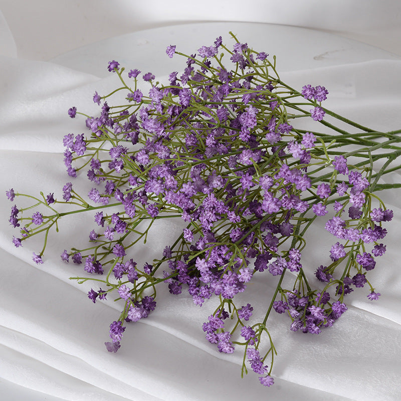 Flor artificial de plástico aliento de bebé de tres bifurcaciones 