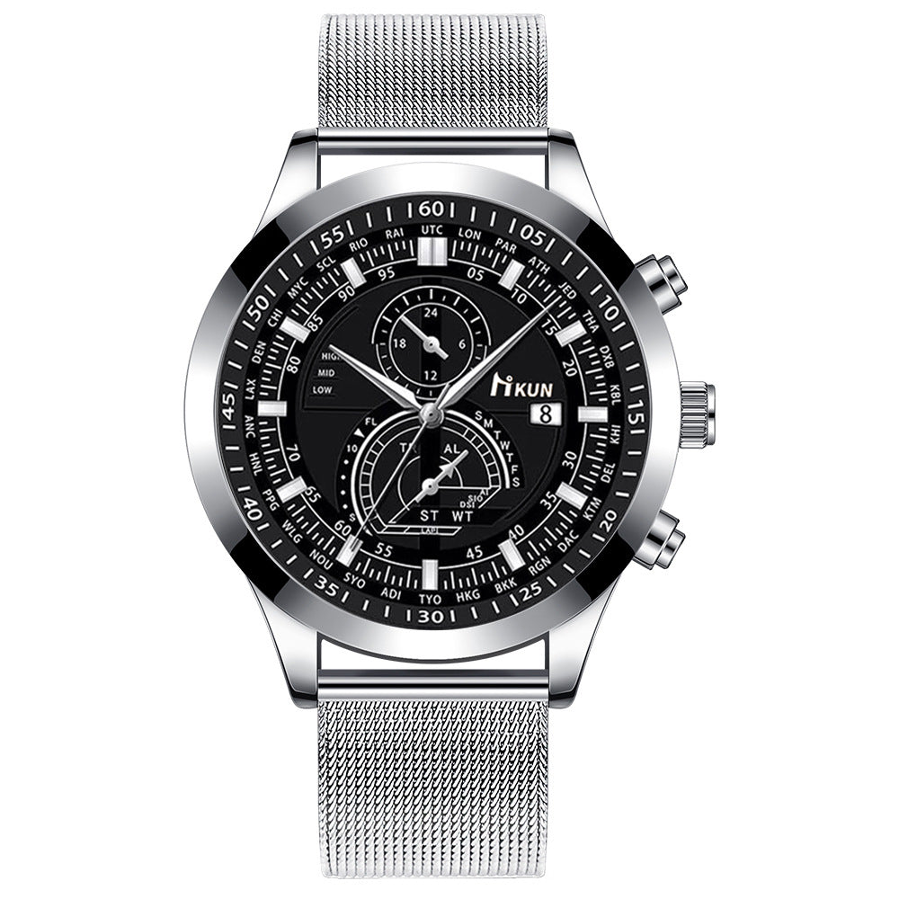 Sports versatile mesh belt quartz watch
