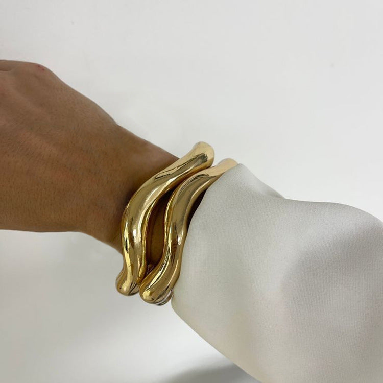 Irregular Open Bangle Bracelet