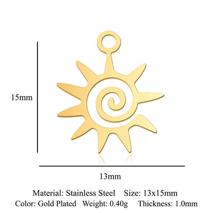 5 pcs/titanium steel pendant with wings angel sun