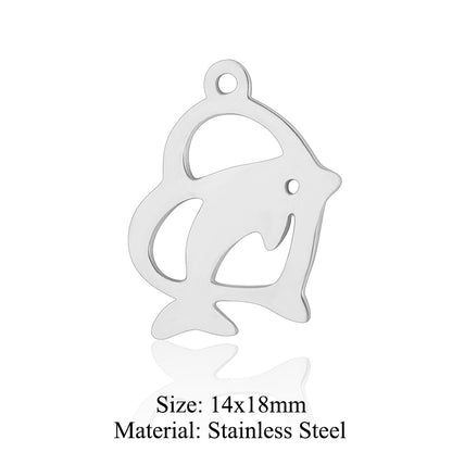 5 pcs/titanium steel pendant swan elephant gecko dolphin
