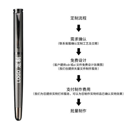 Black 0.5mm ballpoint pen/roller pen/metal signature pen