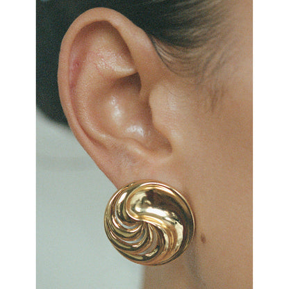 Round Convex Thread Earrings