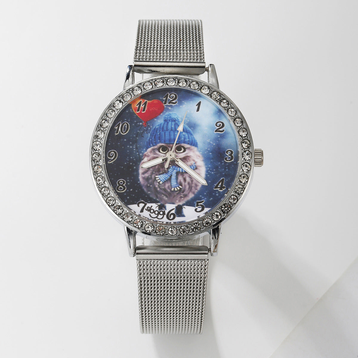 Cartoon alloy watch rhinestone jewelry set