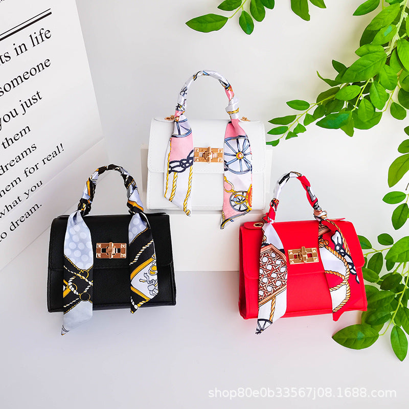 Silk scarf portable small square bag