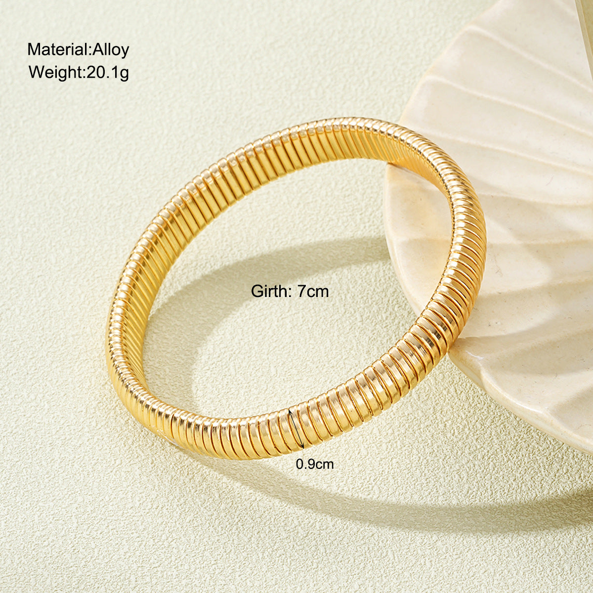 Gold Snake Bone Wide Bracelet