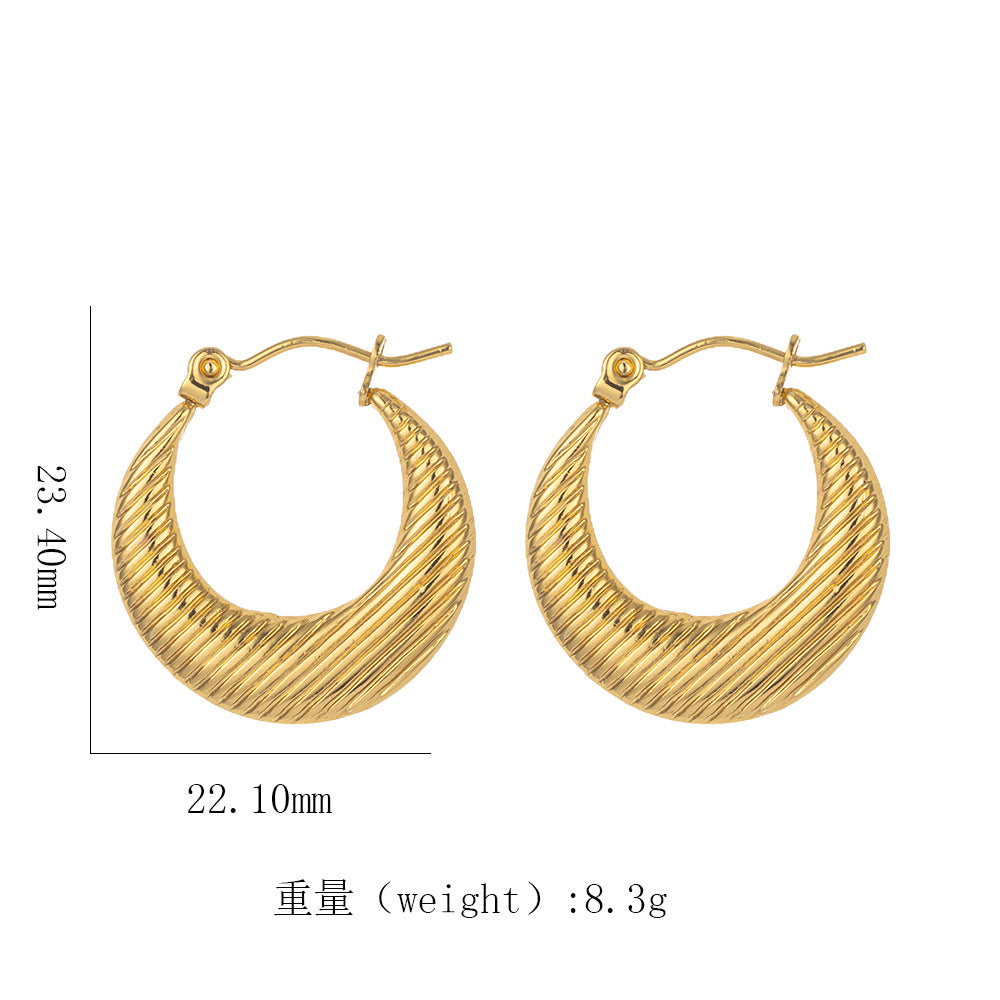 18K Gold Titanium Steel Geometric Earrings