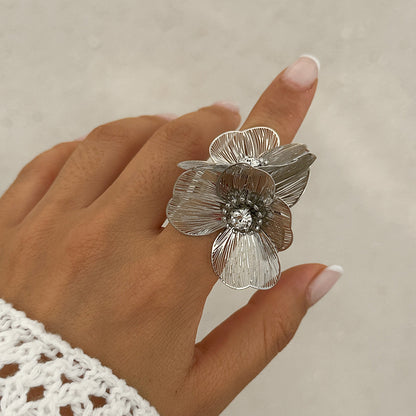 Fringed petal earrings