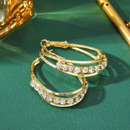 European and American style oval earrings