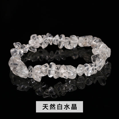 Pulsera de grava de cristal, elegante y sencilla, de un solo círculo. 