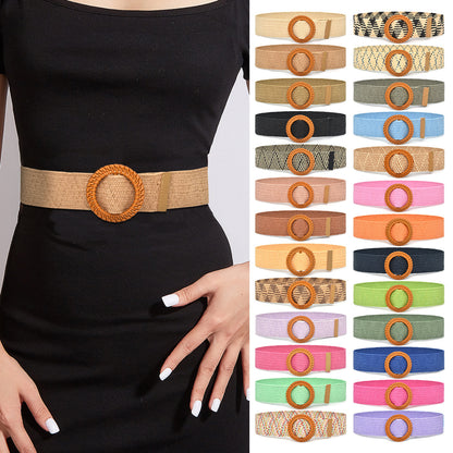Cotton and linen elastic woven elastic belt