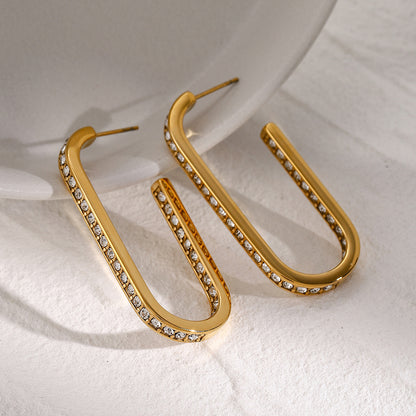 U-Shaped Diamond Earrings