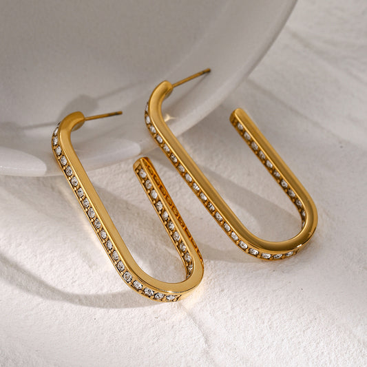 U-Shaped Diamond Earrings