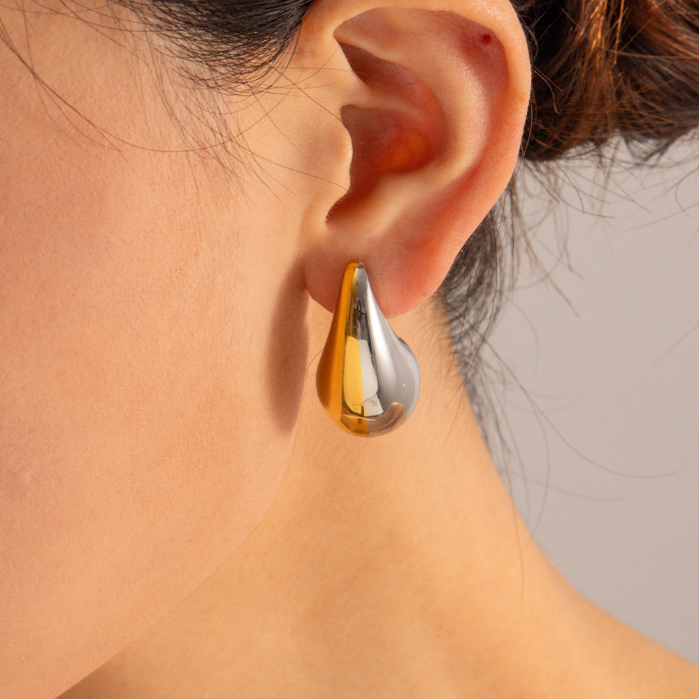 Water drop colorblock earrings