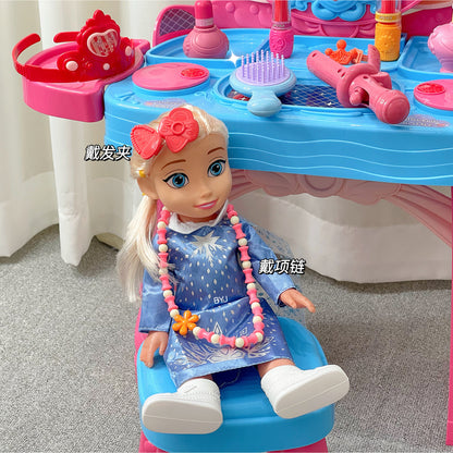 Dream Vanity with Colorful Lights and Music Portable Makeup Toy for Kids