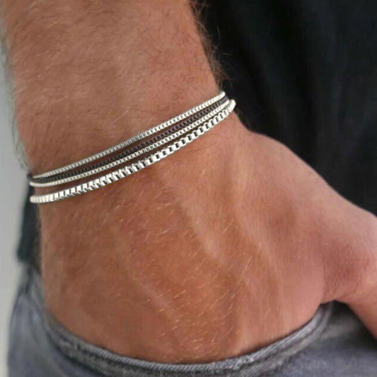 Stainless Steel Chain Bracelet 4-Piece Set