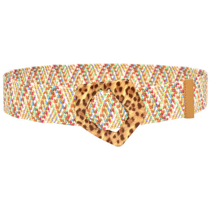 Round Braided Resin Buckle Ladies Belt