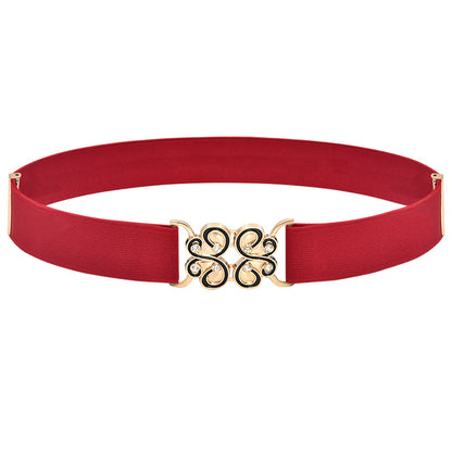 Elastic wide belt female minimalist
