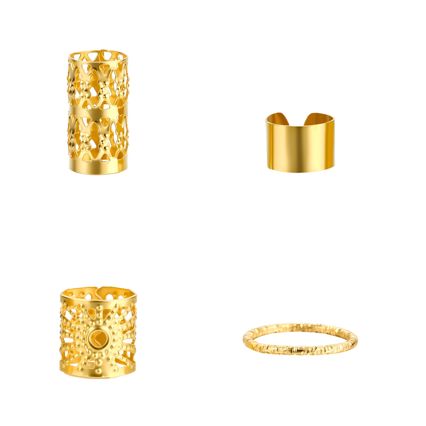 40Pcs Gold Hair Extension Rings