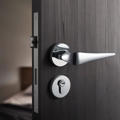 Brass door lock gold silver lock