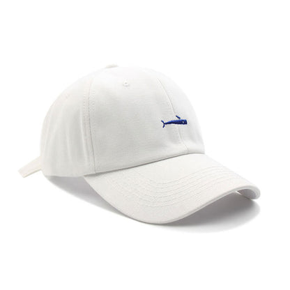Whale Embroidered Cotton Baseball Cap