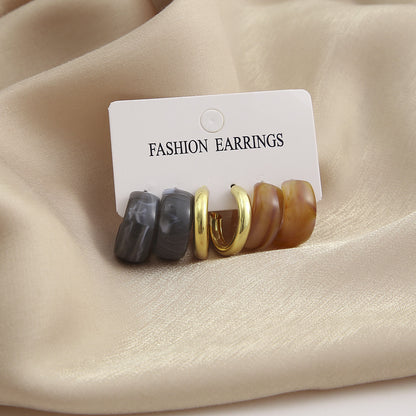 Acetate earrings set of 3 pairs