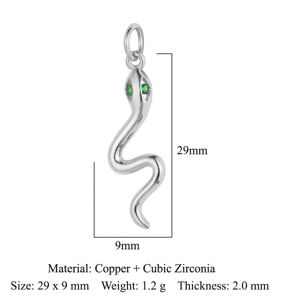 Copper Zircon Pendant Dog Claw Snake Bird Pigeon