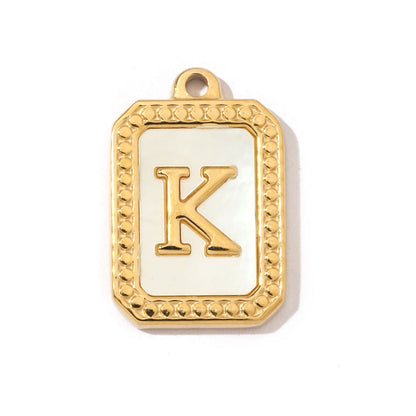 Type retro shell letter titanium steel pendant