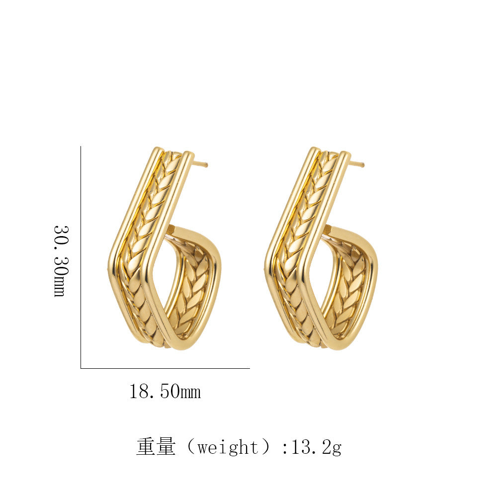 Hollow Love Wheat Ear Earrings