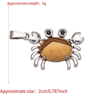 Colgante de cristal ovalado de ágata de cangrejo 