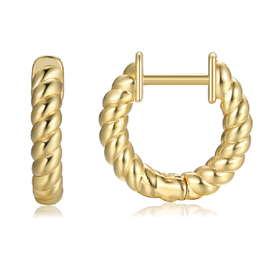 Twist Circle Hoop Earrings (18K Plated)