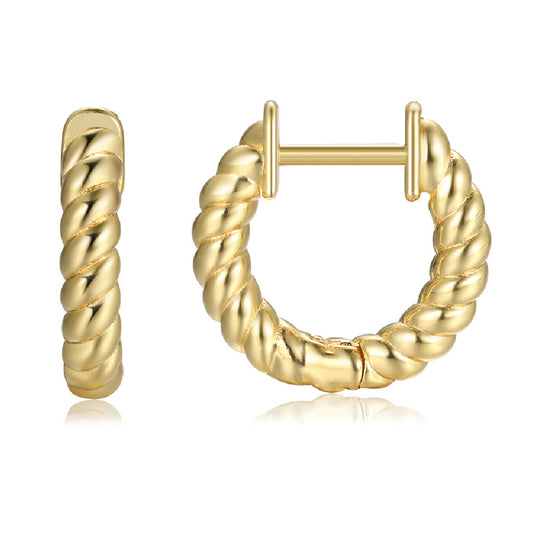Twist Circle Hoop Earrings (18K Plated)