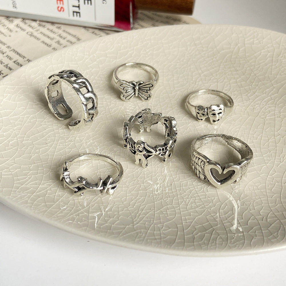 Retro 6-Piece Joint Ring Set