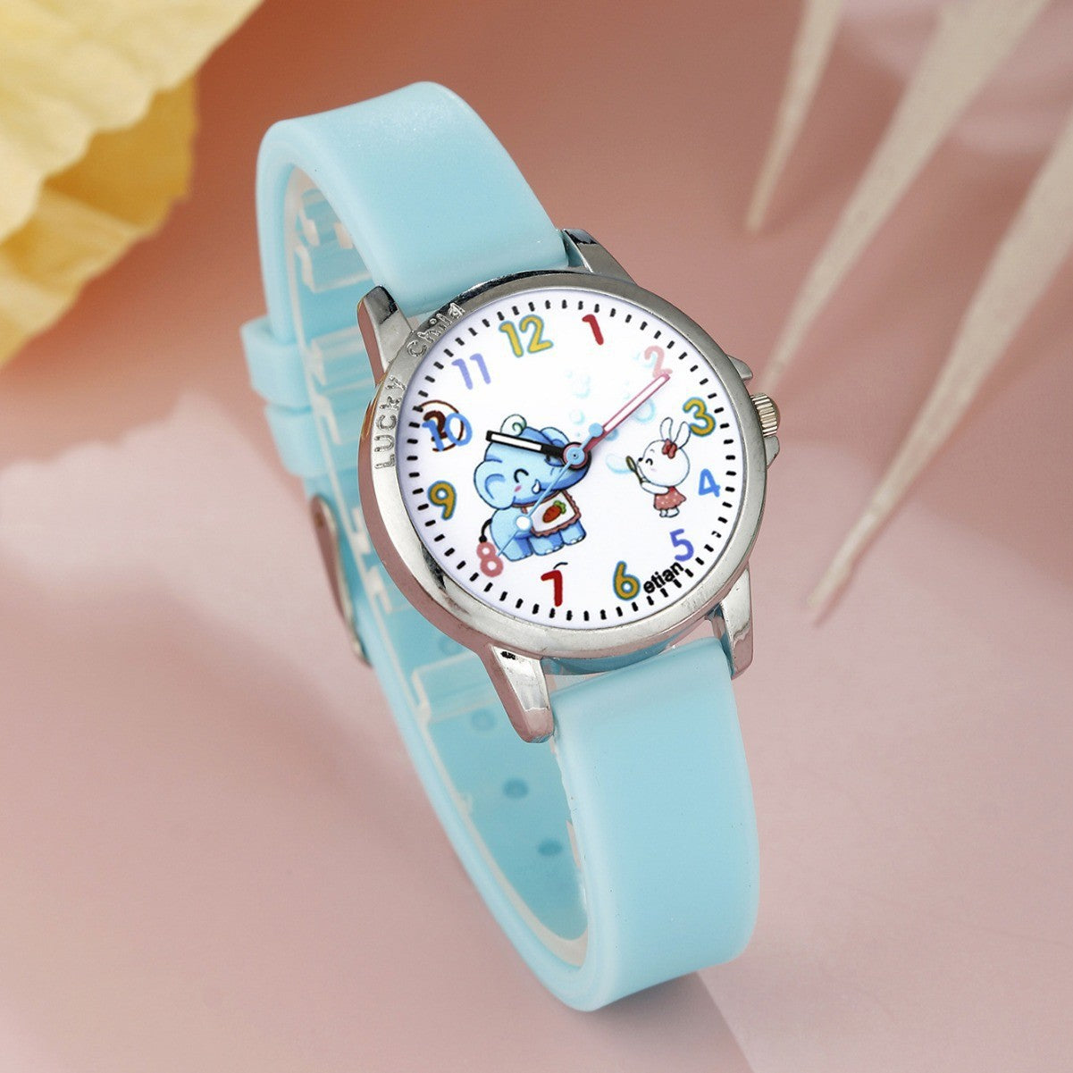Animal Dial Round Quartz Watch Jewelry Set