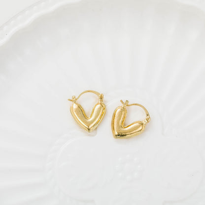 French retro heart earrings