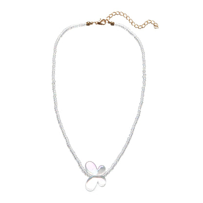 Butterfly Pendant Rice Bead Clavicle Necklace