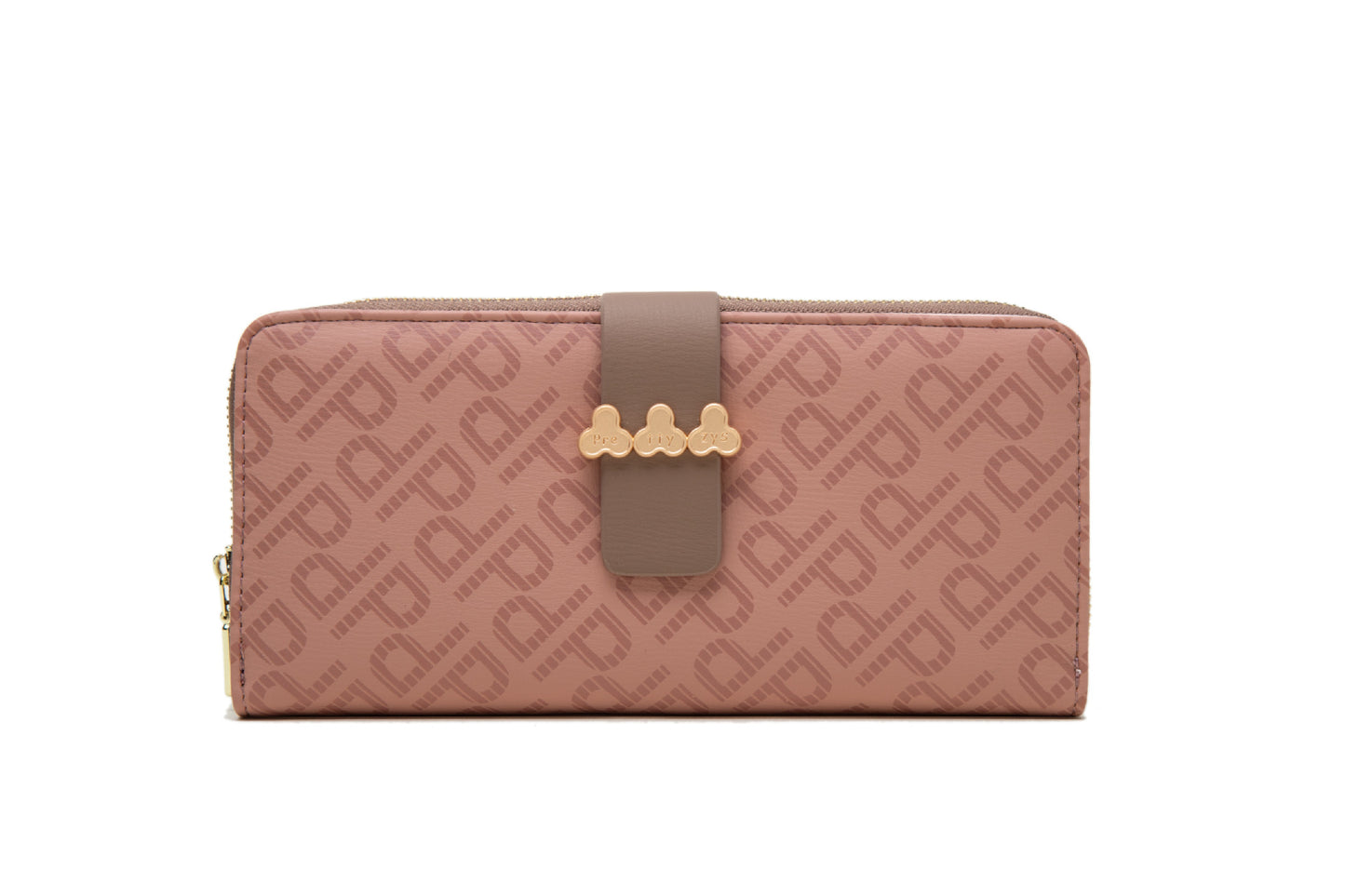 Printed letter buckle folding hand zipper bag