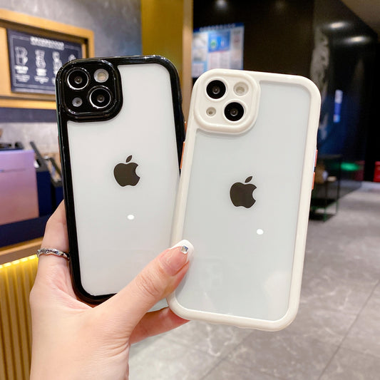 Apple 15/XR Acrylic Cream Contrast Button iPhone 7G/11 Full Cover