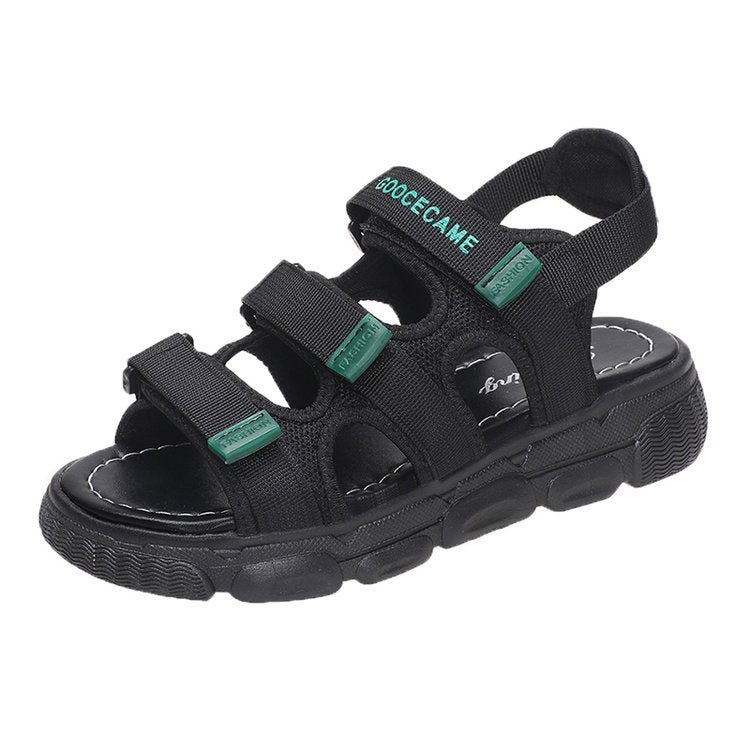 Velcro platform muffin shoes sandals