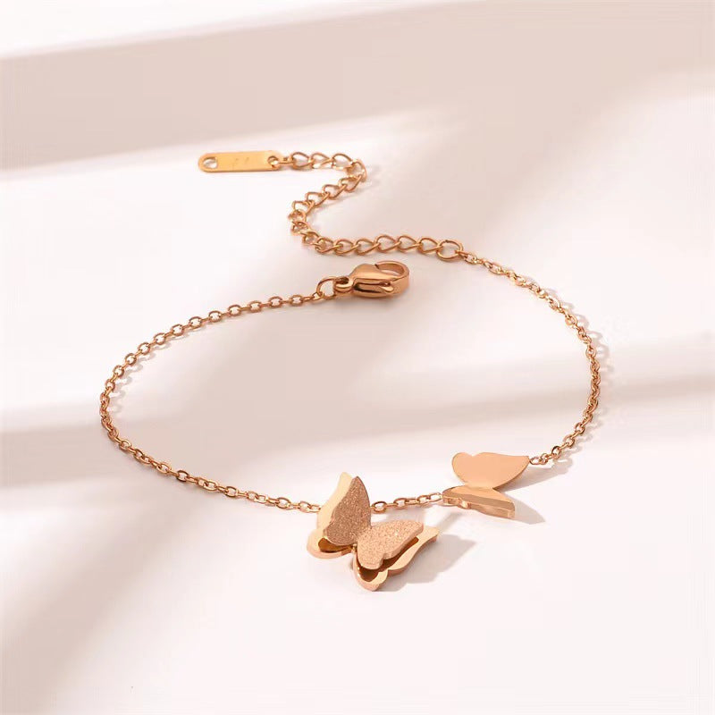 Fashion Matte Butterfly Titanium Steel Bracelet