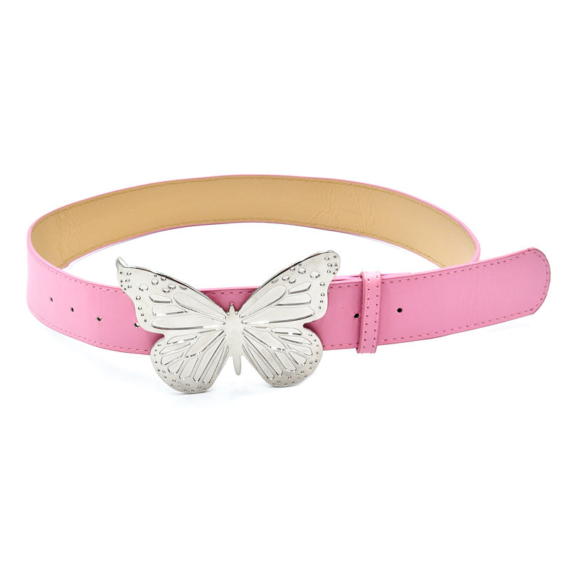 Silver Metal Butterfly Decorative Belt