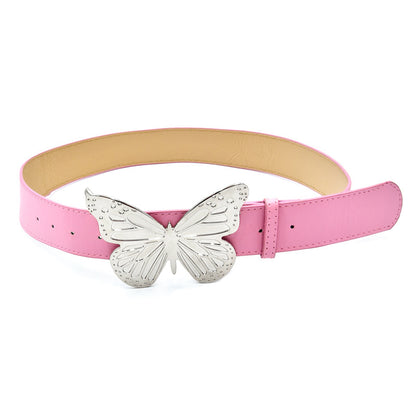 Silver Metal Butterfly Decorative Belt