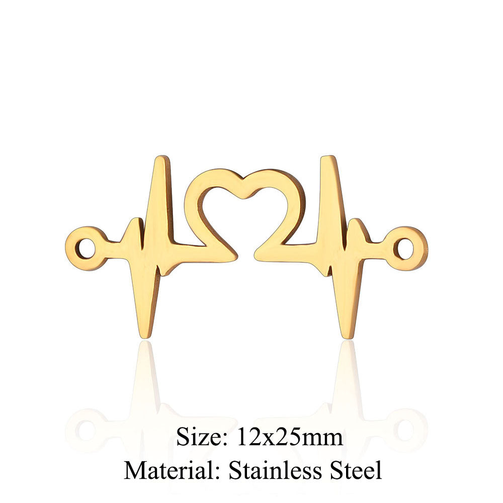 5 pcs/bag bead titanium steel love pendant