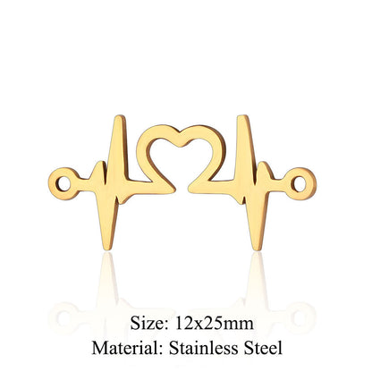 5 pcs/bag bead titanium steel love pendant