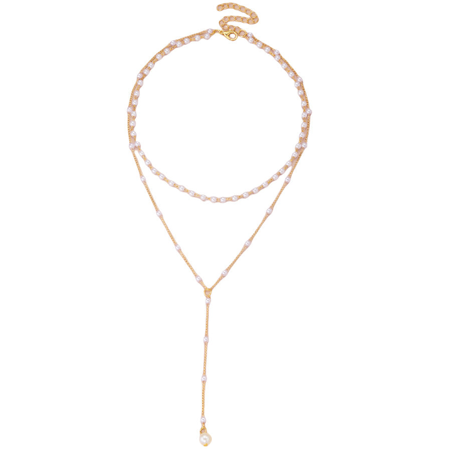 Pearl Fringe Double-Layer Necklace