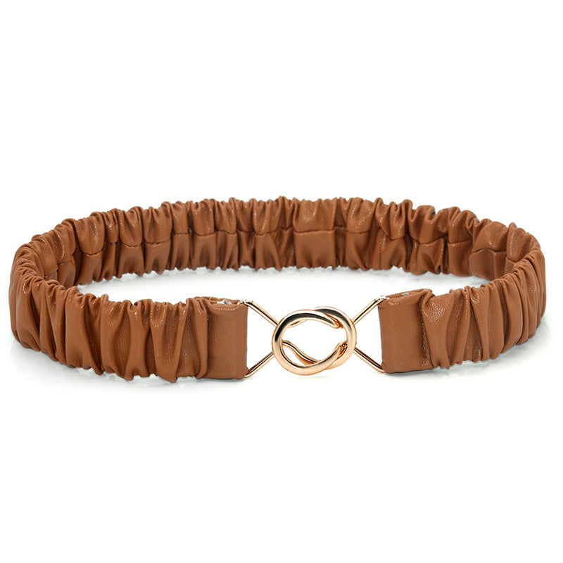 Elastic wide belt women's simple and versatile