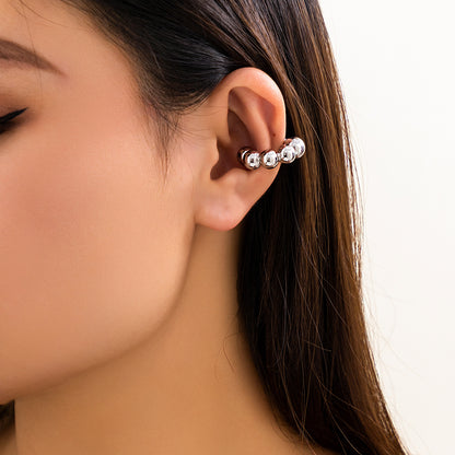 Clips para orejas circulares de marea para mujer con clavos de hueso para oreja simple 